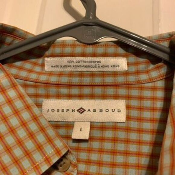 Joseph Abboud Size Large Plaid Long Sleeve Button Shirt - Picture 2 of 4